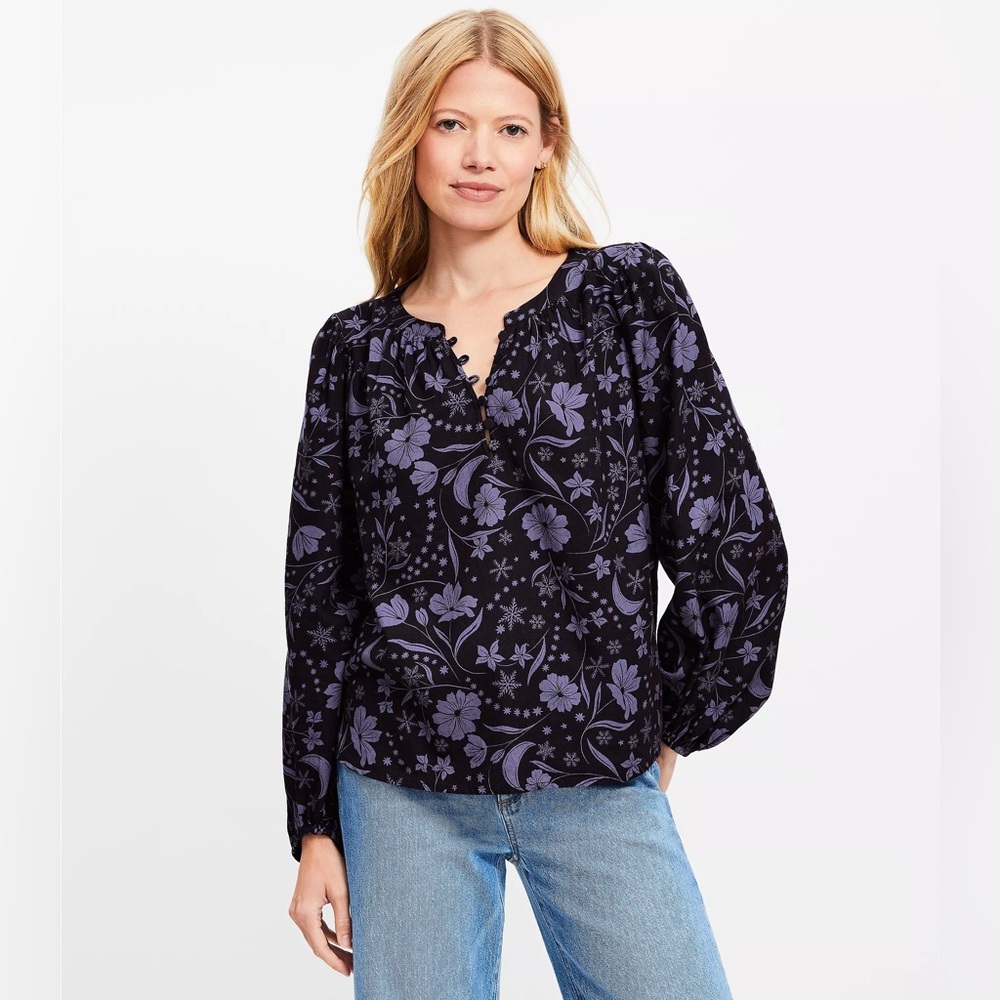 Loft Midnight Celestial Blouse Top